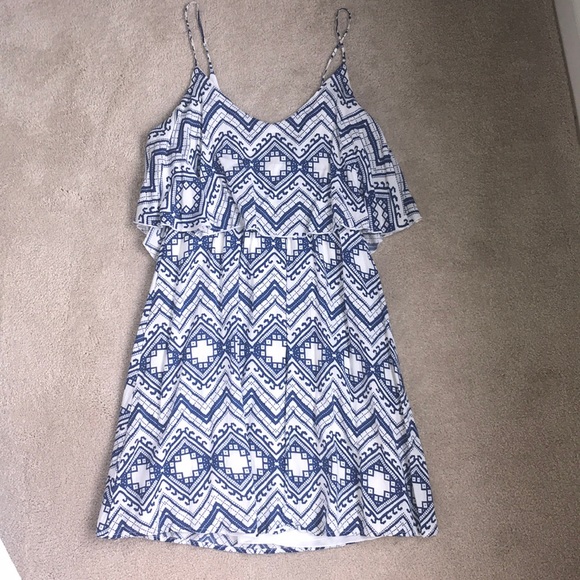 Patterned spaghetti strap dress - Picture 1 of 4
